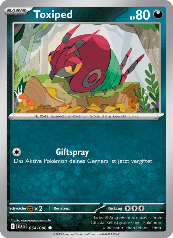 Toxiped 054 — Schwarze Blitze (German Pokémon TCG card)