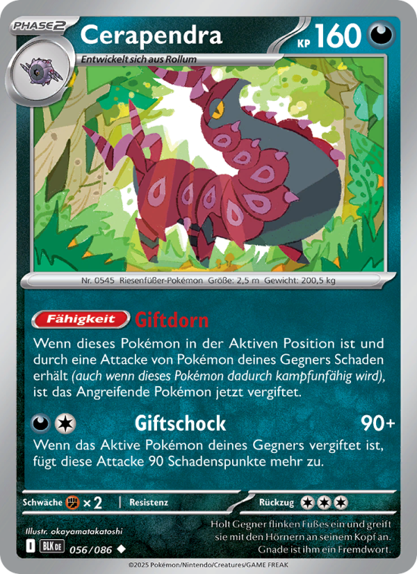 Cerapendra 056 — Schwarze Blitze (German Pokémon TCG card)