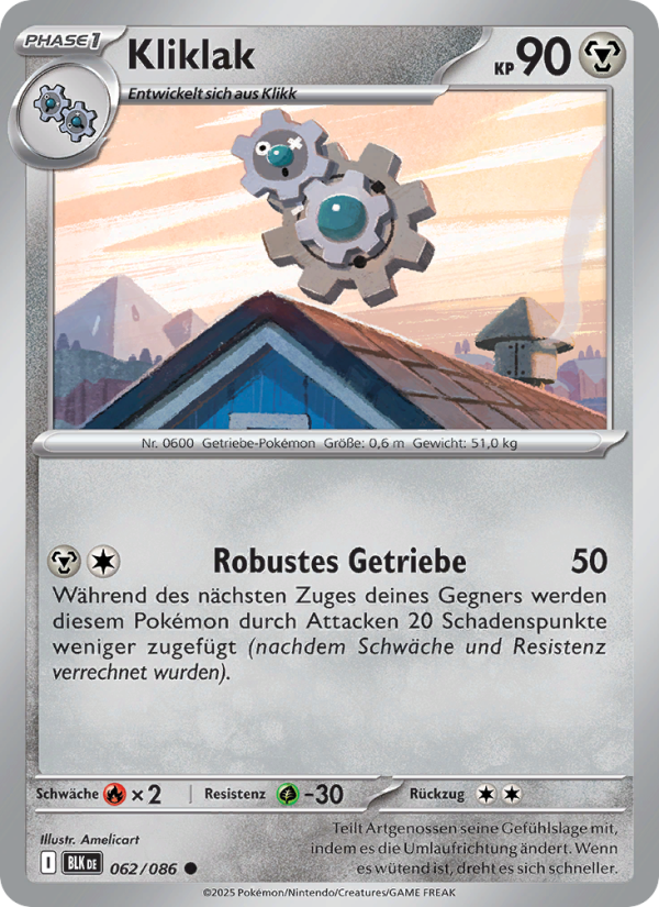 Kliklak 062 — Schwarze Blitze (German Pokémon TCG card)