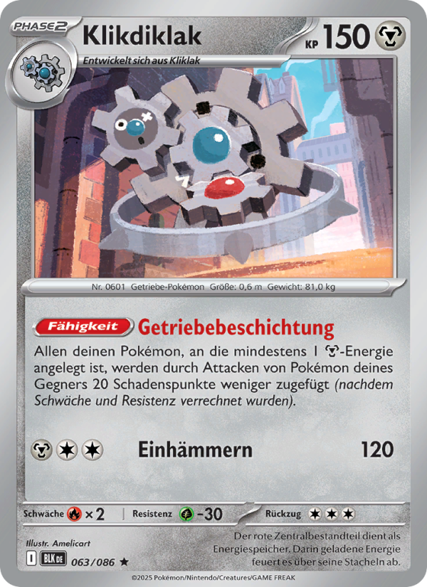 Klikdiklak 063 — Schwarze Blitze (German Pokémon TCG card)