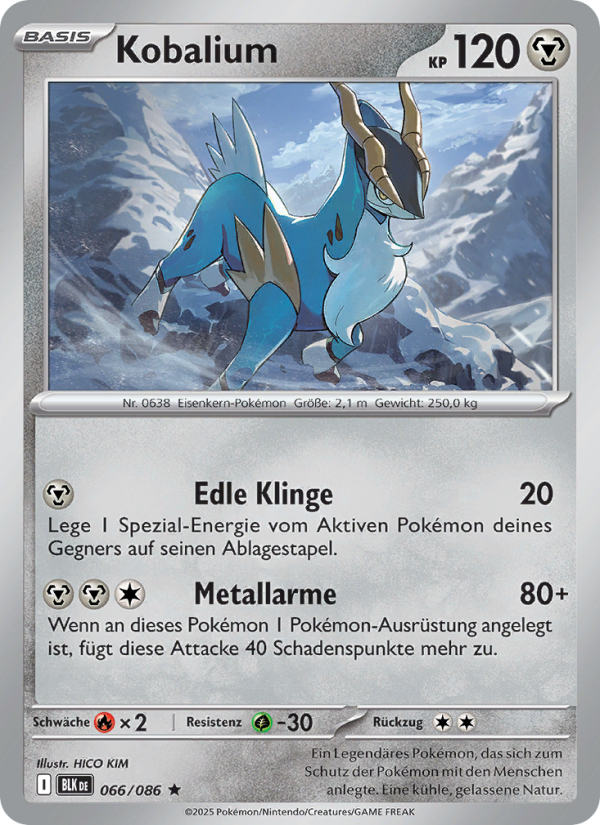 Kobalium 066 — Schwarze Blitze (German Pokémon TCG card)