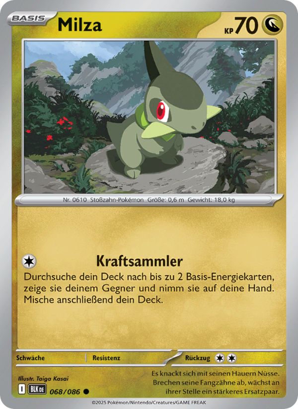 Milza 068 — Schwarze Blitze (German Pokémon TCG card)