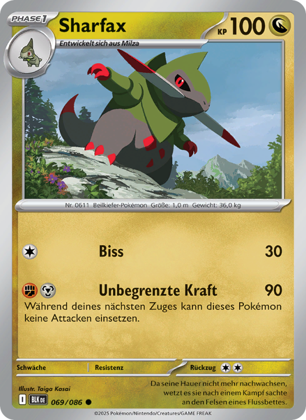 Sharfax 069 — Schwarze Blitze (German Pokémon TCG card)