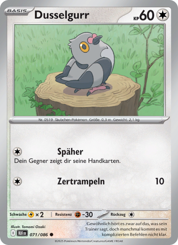Dusselgurr 071 — Schwarze Blitze (German Pokémon TCG card)