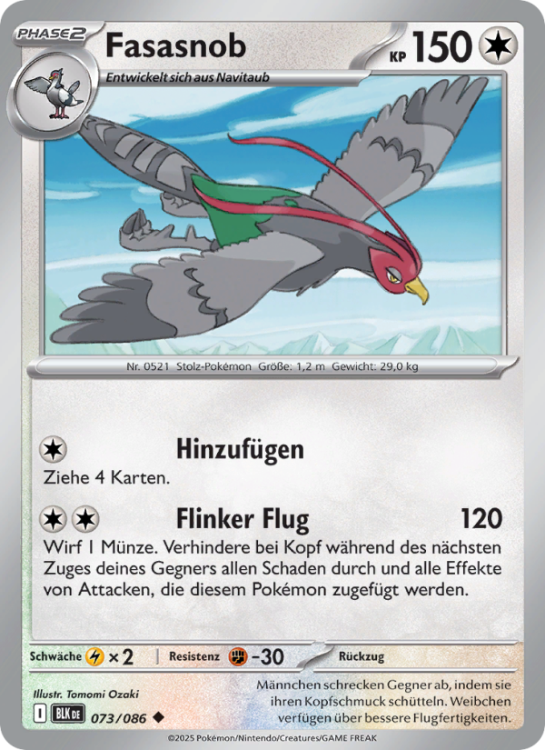 Fasasnob 073 — Schwarze Blitze (German Pokémon TCG card)