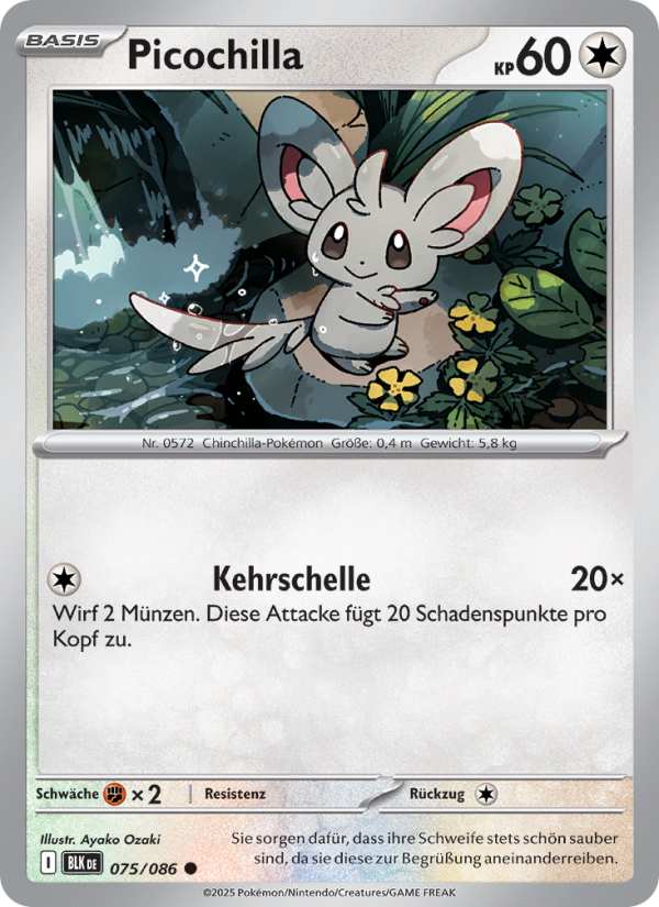 Picochilla 075 — Schwarze Blitze (German Pokémon TCG card)