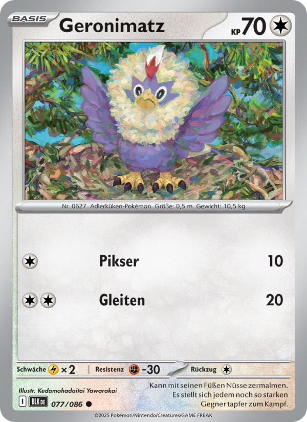Geronimatz 077 — Schwarze Blitze (German Pokémon TCG card)