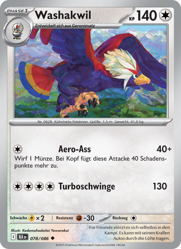 Washakwil 078 — Schwarze Blitze (German Pokémon TCG card)