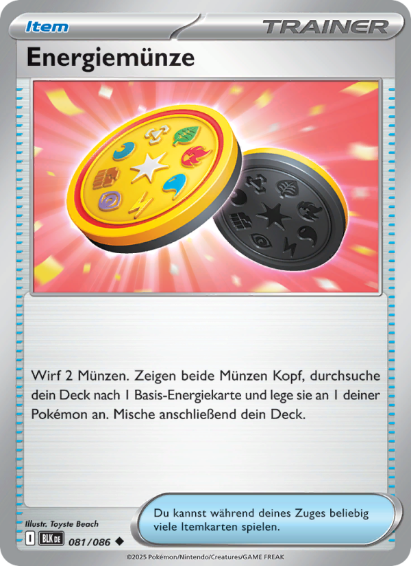 Energiemünze 081 — Schwarze Blitze (German Pokémon TCG card)