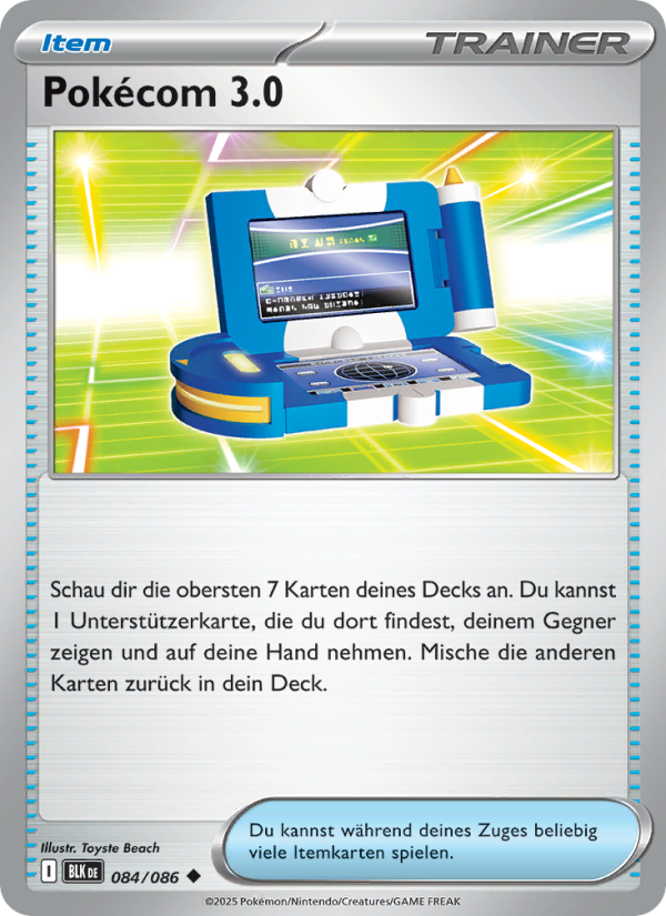 Pokécom 3.0 084 — Schwarze Blitze (German Pokémon TCG card)