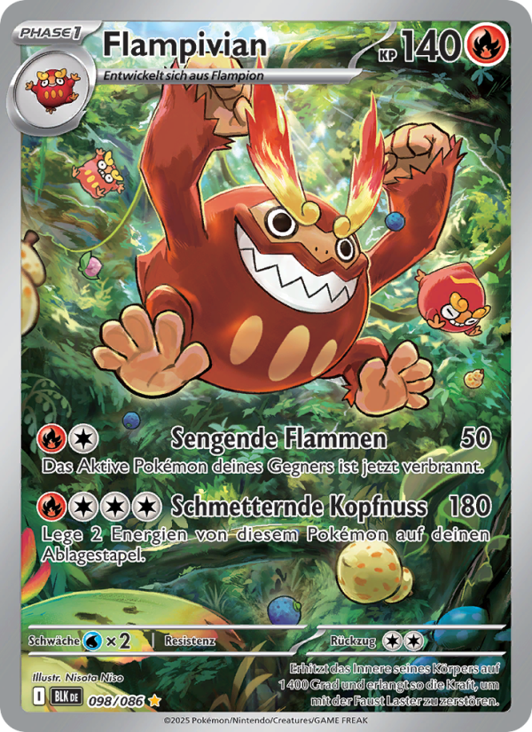 Flampivian 098 — Schwarze Blitze (German Pokémon TCG card)