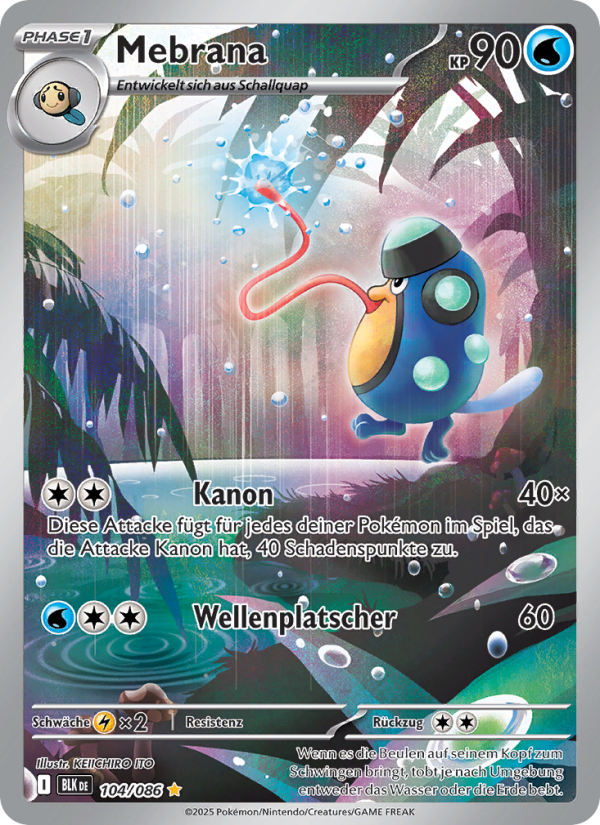 Mebrana 104 — Schwarze Blitze (German Pokémon TCG card)
