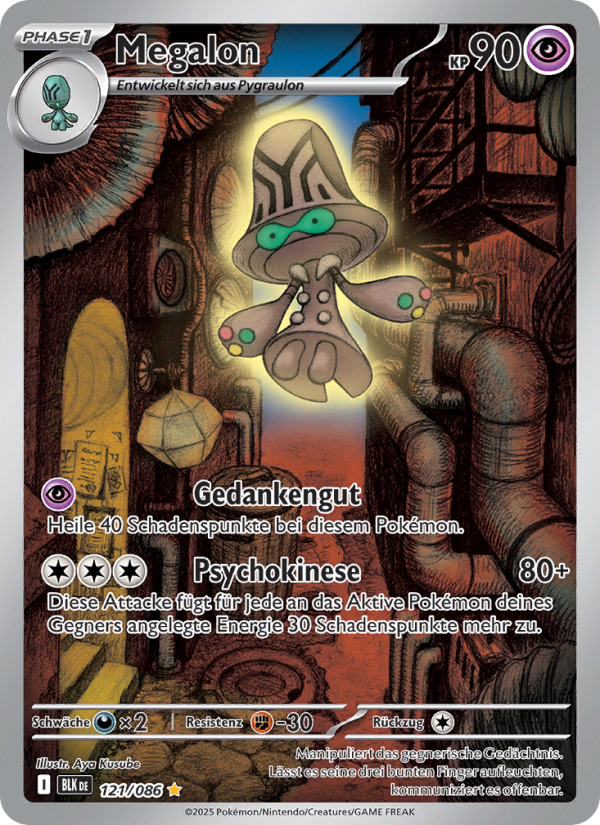 Megalon 121 — Schwarze Blitze (German Pokémon TCG card)