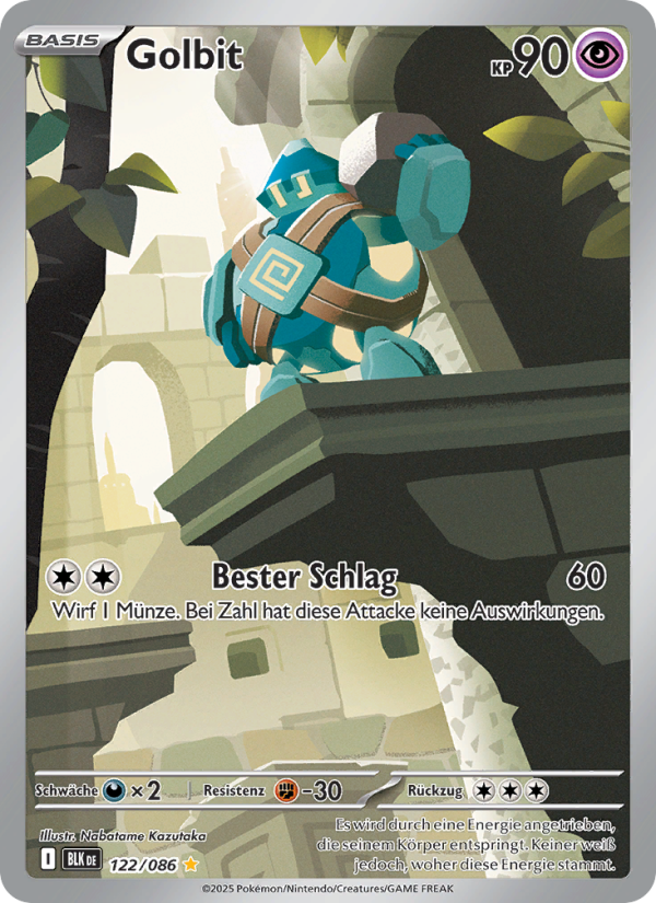 Golbit 122 — Schwarze Blitze (German Pokémon TCG card)