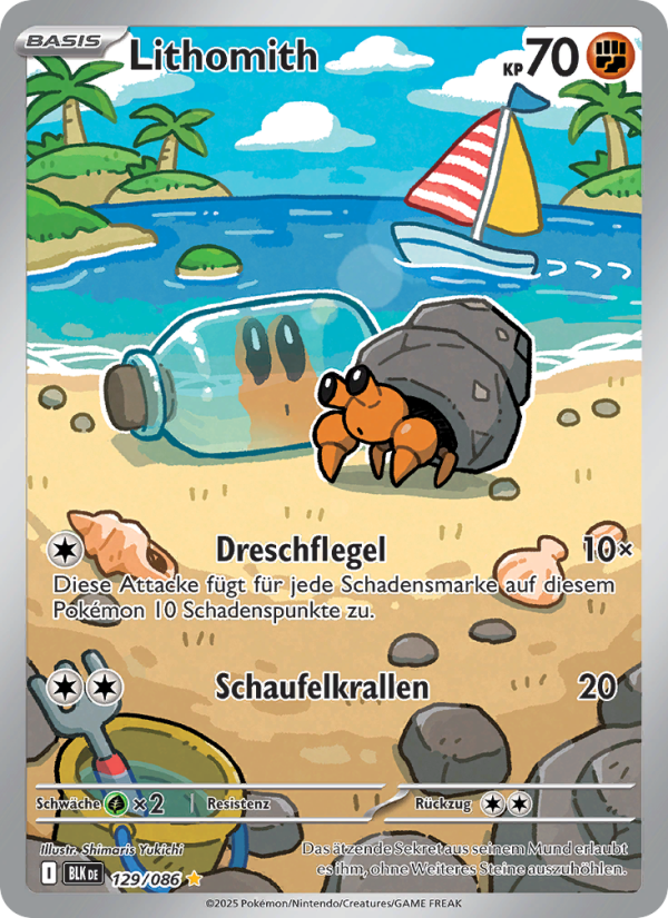 Lithomith 129 — Schwarze Blitze (German Pokémon TCG card)