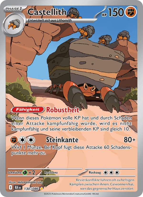 Castellith 130 — Schwarze Blitze (German Pokémon TCG card)