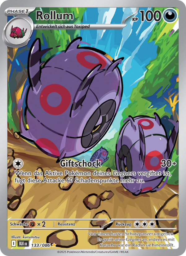 Rollum 133 — Schwarze Blitze (German Pokémon TCG card)