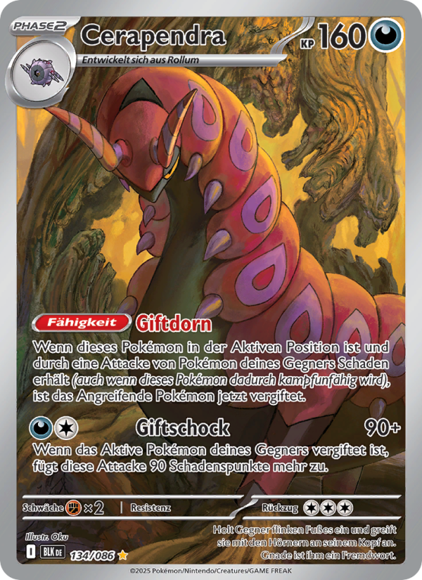 Cerapendra 134 — Schwarze Blitze (German Pokémon TCG card)