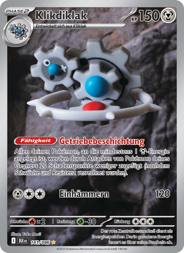 Klikdiklak 141 — Schwarze Blitze (German Pokémon TCG card)