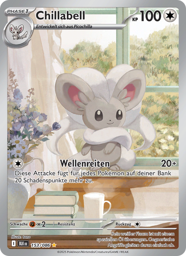 Chillabell 153 — Schwarze Blitze (German Pokémon TCG card)