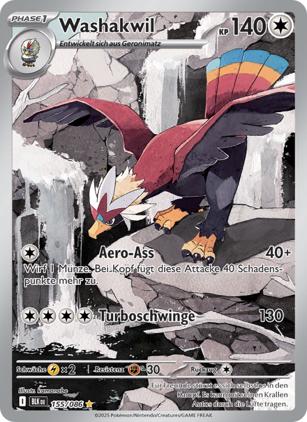 Washakwil 155 — Schwarze Blitze (German Pokémon TCG card)
