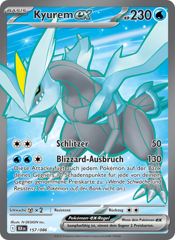 Kyurem-ex 157 — Schwarze Blitze (German Pokémon TCG card)
