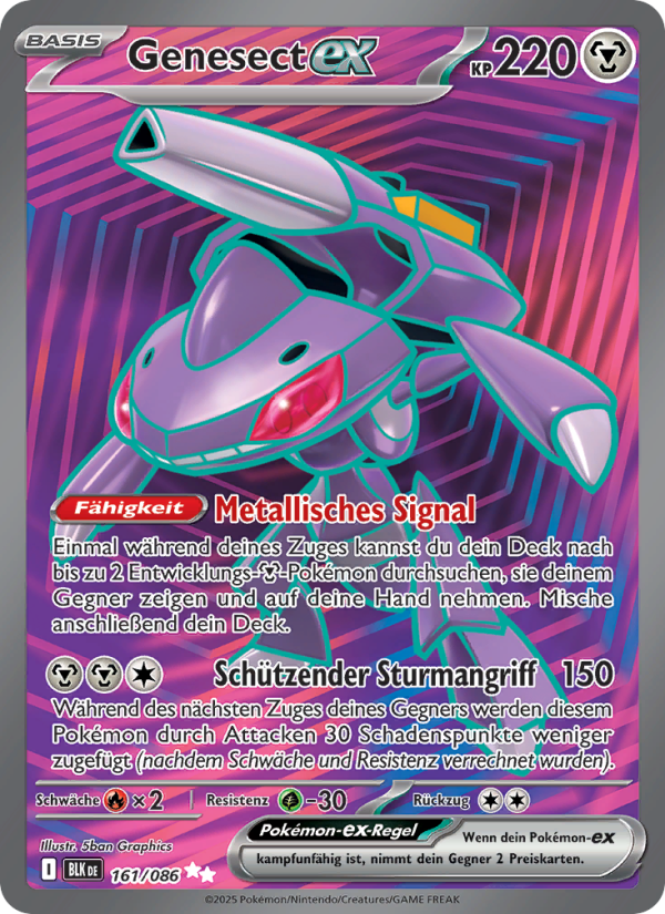 Genesect-ex 161 — Schwarze Blitze (German Pokémon TCG card)