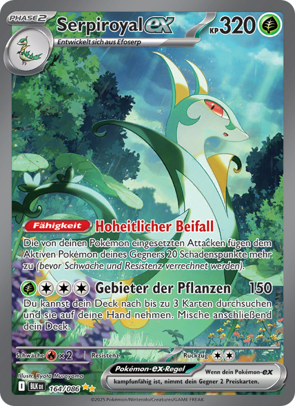 Serpiroyal-ex 164 — Schwarze Blitze (German Pokémon TCG card)