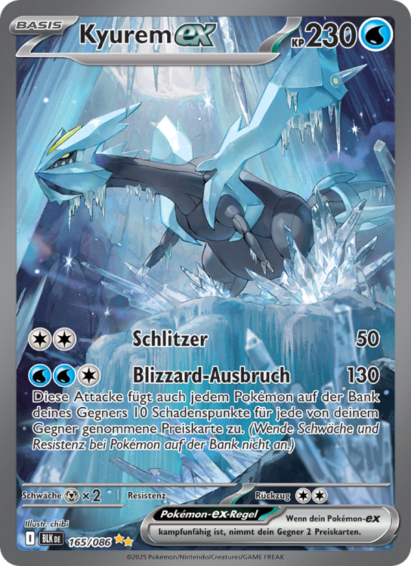 Kyurem-ex 165 — Schwarze Blitze (German Pokémon TCG card)