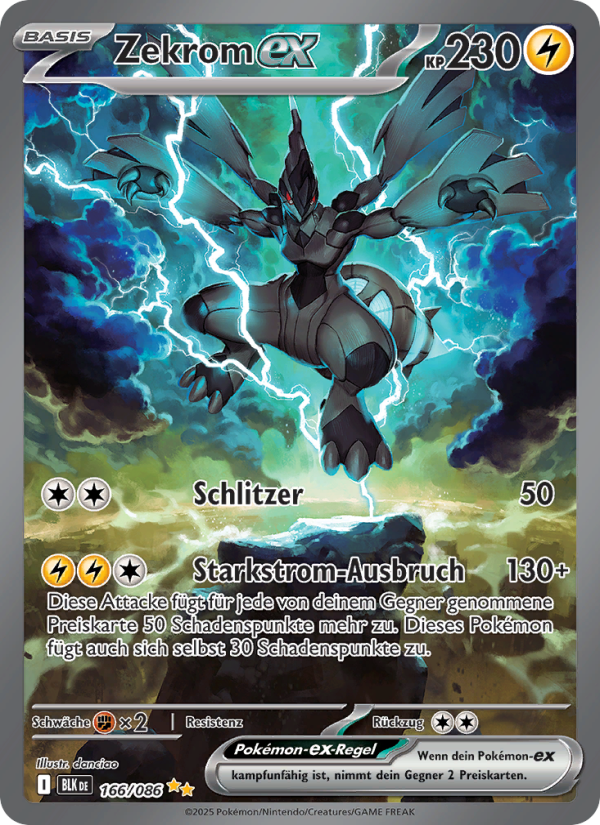 Zekrom-ex 166 — Schwarze Blitze (German Pokémon TCG card)