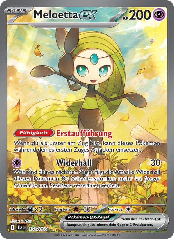 Meloetta-ex 167 — Schwarze Blitze (German Pokémon TCG card)