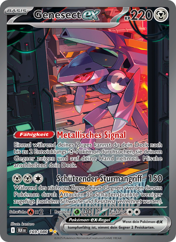 Genesect-ex 169 — Schwarze Blitze (German Pokémon TCG card)