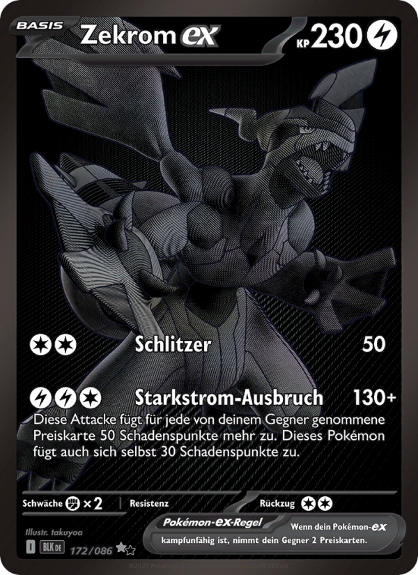 Zekrom-ex 172 — Schwarze Blitze (German Pokémon TCG card)