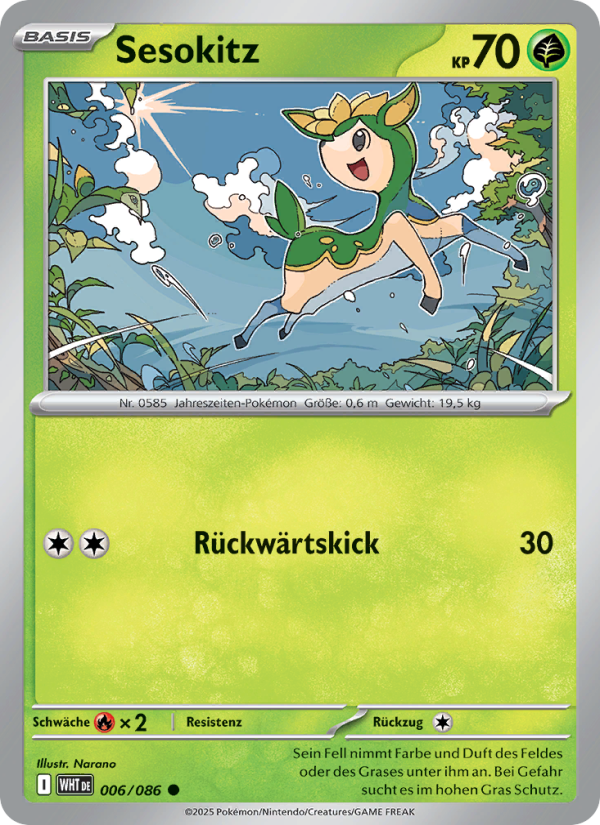 Sesokitz 006 — Weiße Flammen (German Pokémon TCG card)