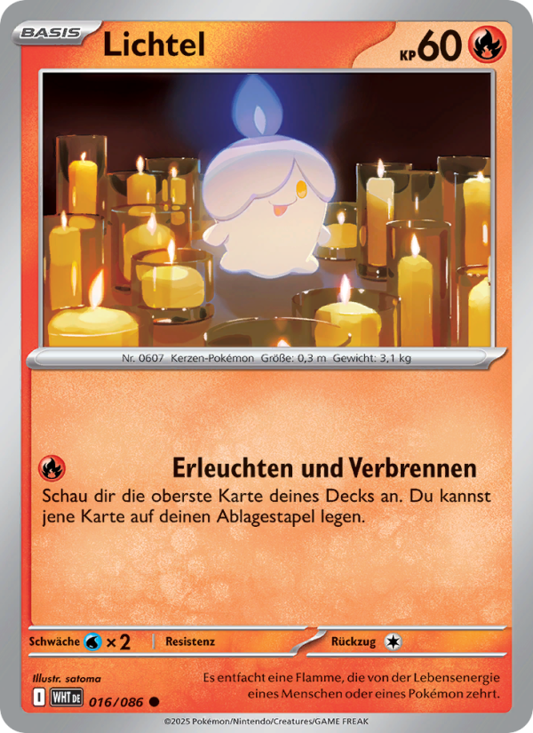 Lichtel 016 — Weiße Flammen (German Pokémon TCG card)