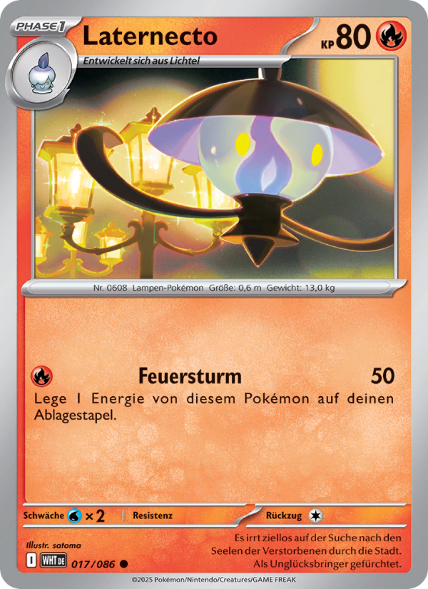 Laternecto 017 — Weiße Flammen (German Pokémon TCG card)