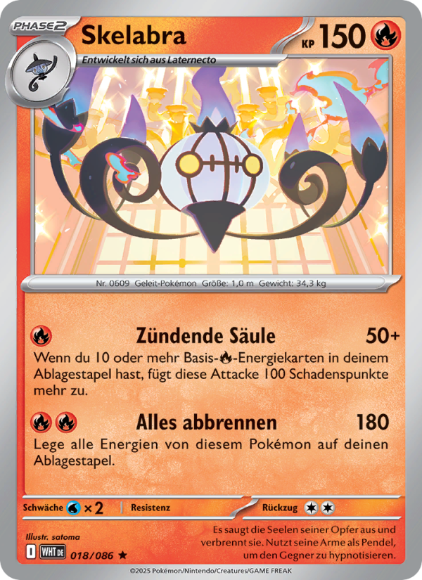 Skelabra 018 — Weiße Flammen (German Pokémon TCG card)