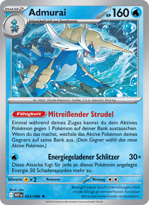 Admurai 023 — Weiße Flammen (German Pokémon TCG card)