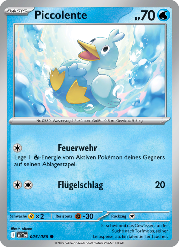 Piccolente 025 — Weiße Flammen (German Pokémon TCG card)