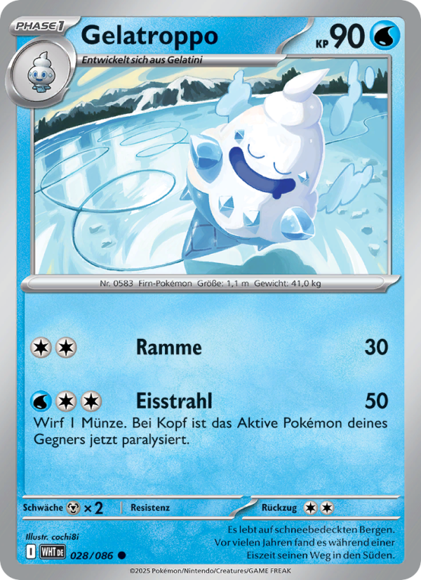 Gelatroppo 028 — Weiße Flammen (German Pokémon TCG card)