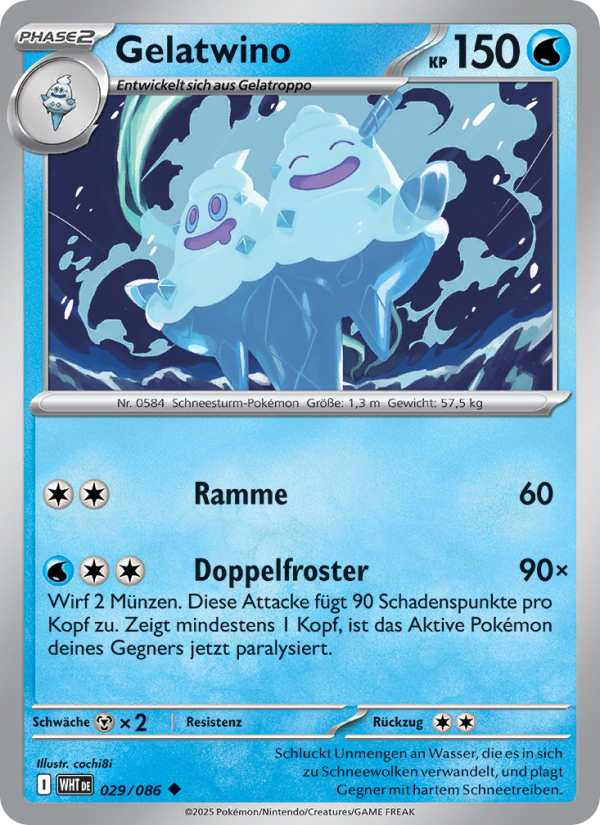 Gelatwino 029 — Weiße Flammen (German Pokémon TCG card)