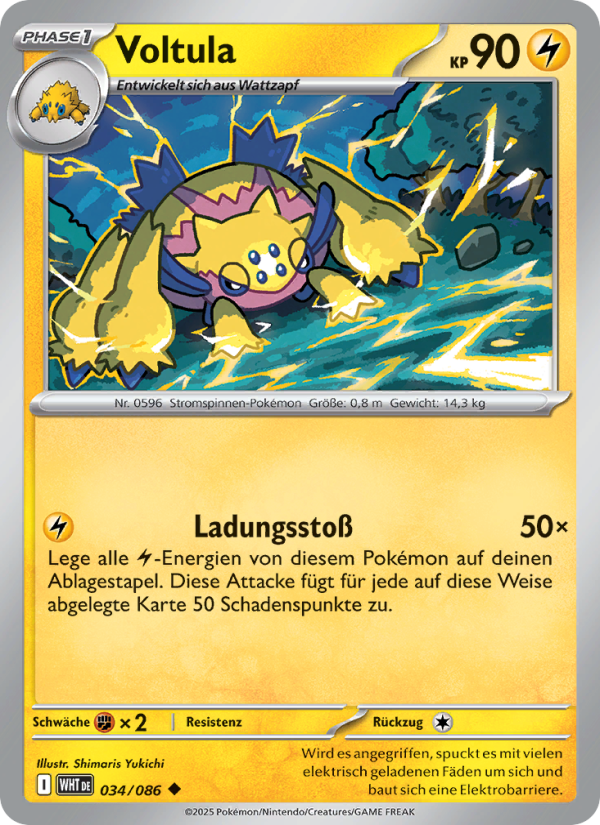 Voltula 034 — Weiße Flammen (German Pokémon TCG card)