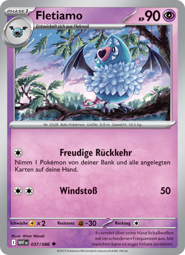 Fletiamo 037 — Weiße Flammen (German Pokémon TCG card)