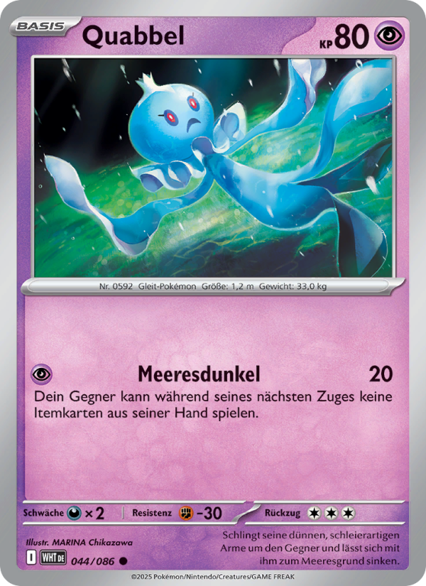 Quabbel 044 — Weiße Flammen (German Pokémon TCG card)