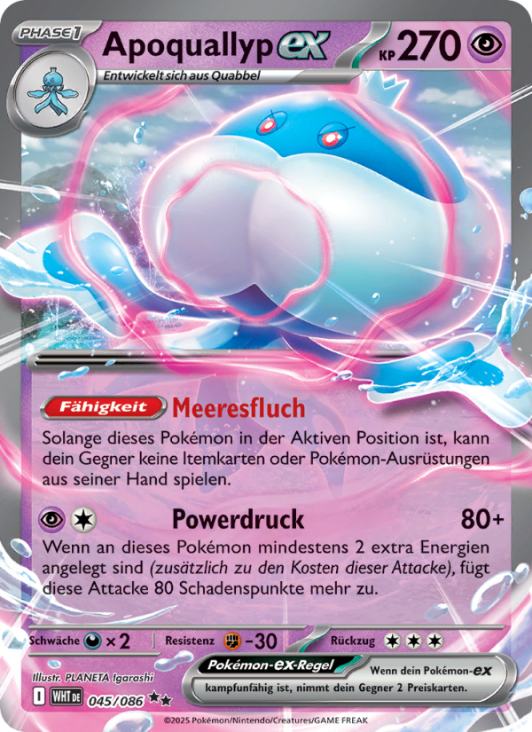 Apoquallyp-ex 045 — Weiße Flammen (German Pokémon TCG card)