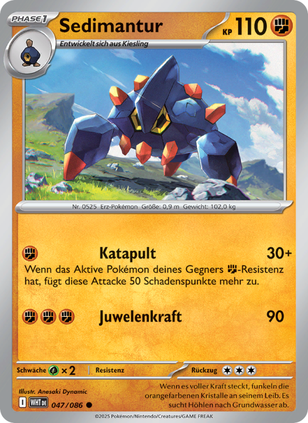 Sedimantur 047 — Weiße Flammen (German Pokémon TCG card)