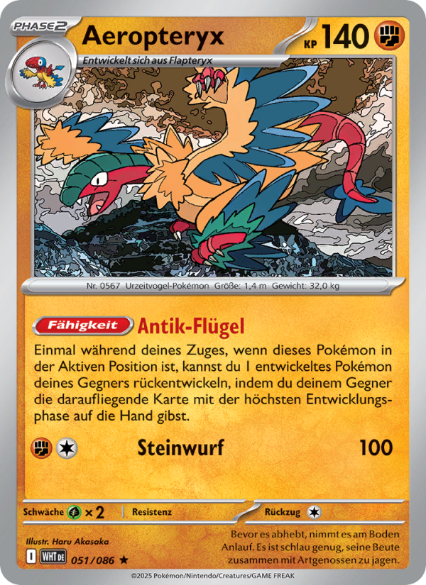 Aeropteryx 051 — Weiße Flammen (German Pokémon TCG card)