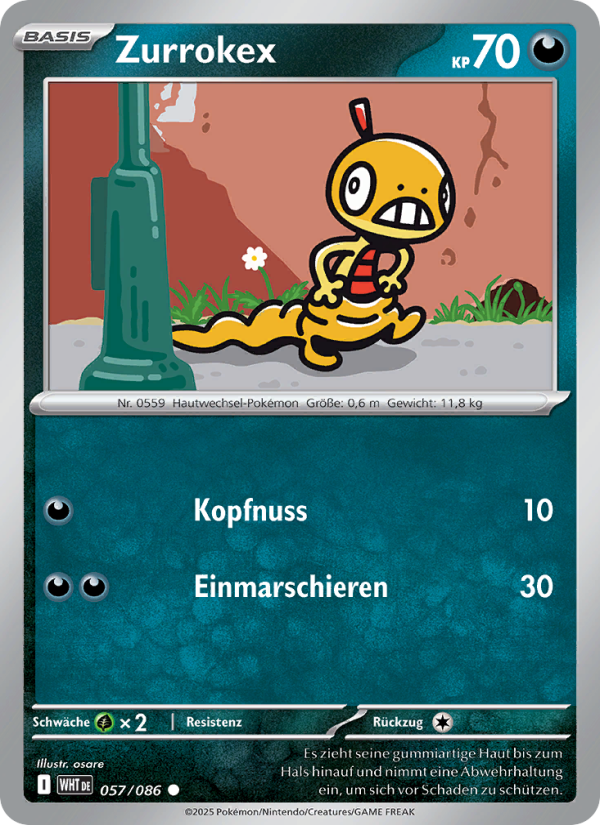 Zurrokex 057 — Weiße Flammen (German Pokémon TCG card)