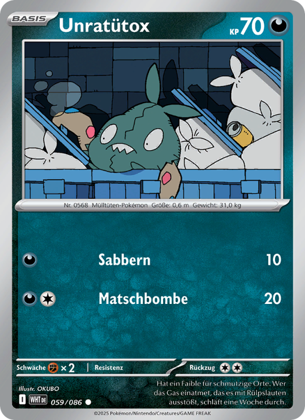 Unratütox 059 — Weiße Flammen (German Pokémon TCG card)