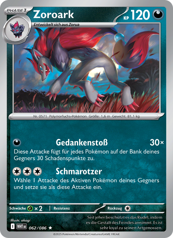 Zoroark 062 — Weiße Flammen (German Pokémon TCG card)